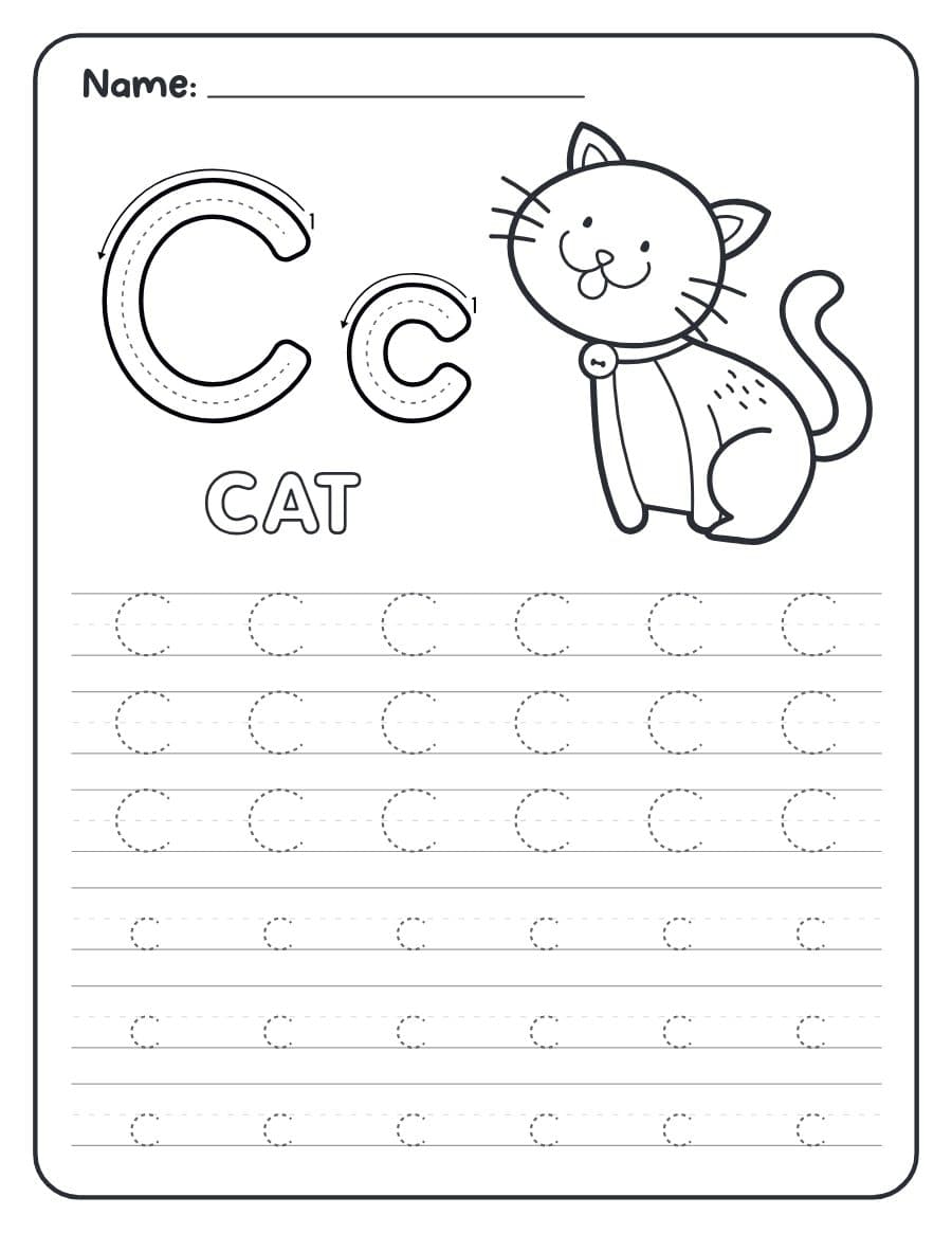 Muka depan Alphabet Tracing Worksheets Animals