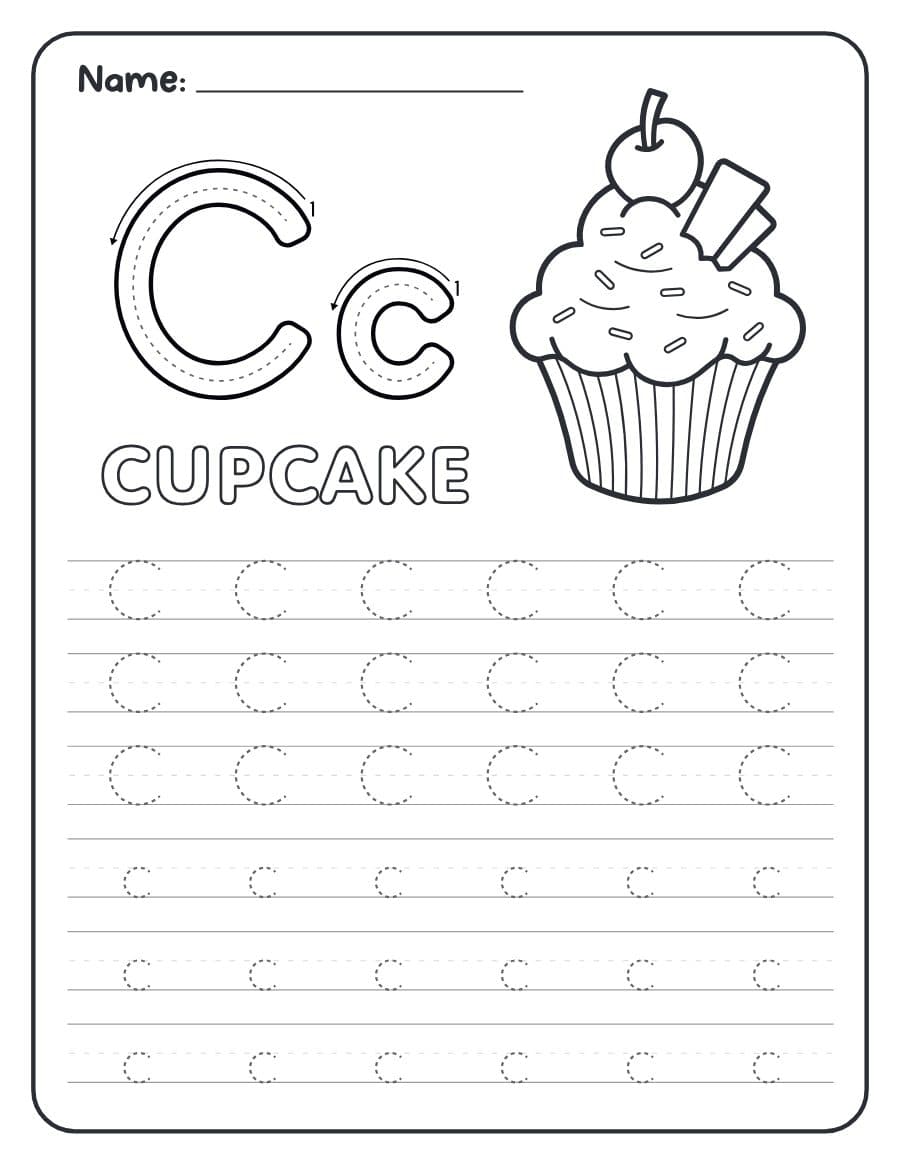 Muka depan Alphabet Tracing Worksheets Girl