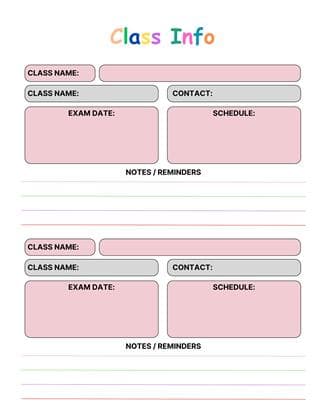 Muka depan Editable School Planner