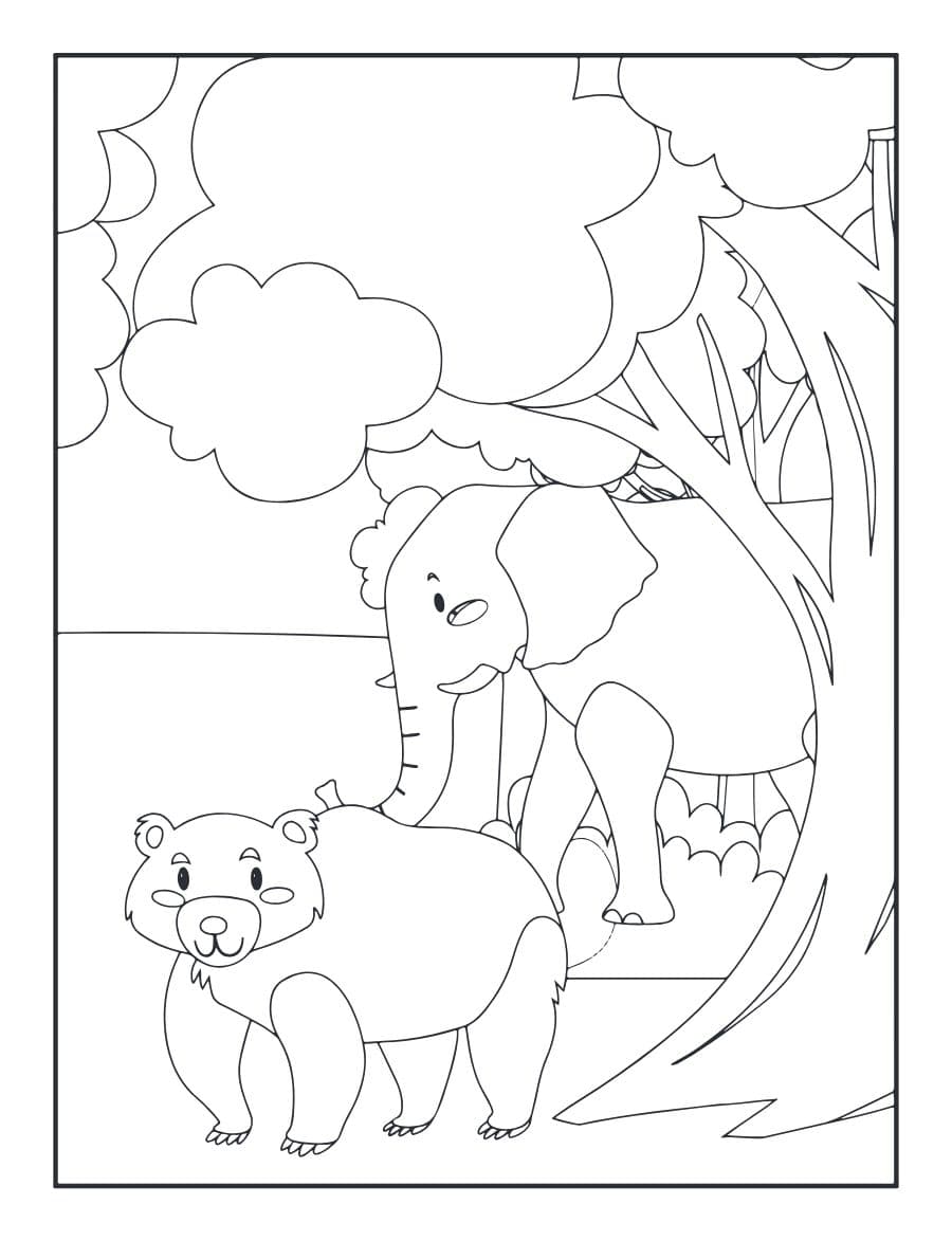 Muka depan Forest Animals Coloring Pages V1
