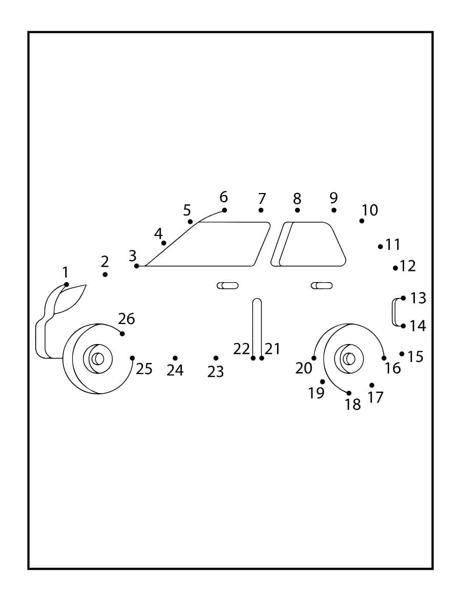 Muka depan Vehicles Dot to Dot Activity