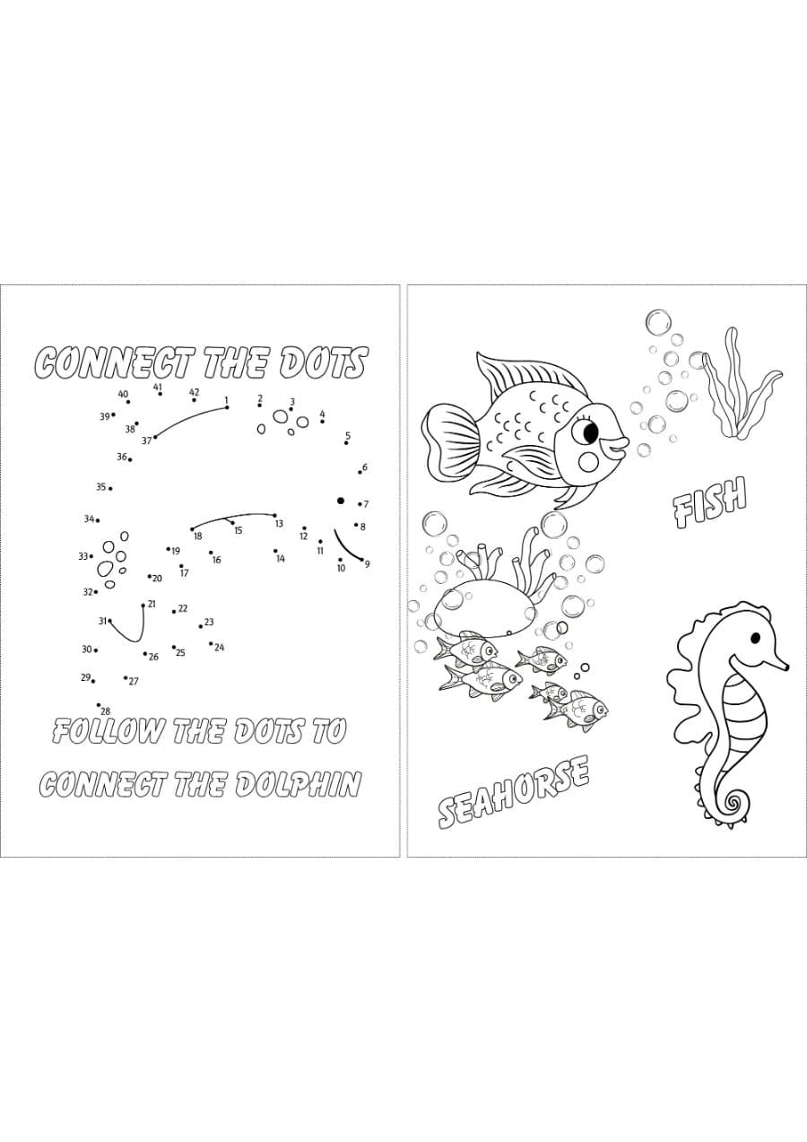 Muka depan Under the Sea Birthday coloring and activity book