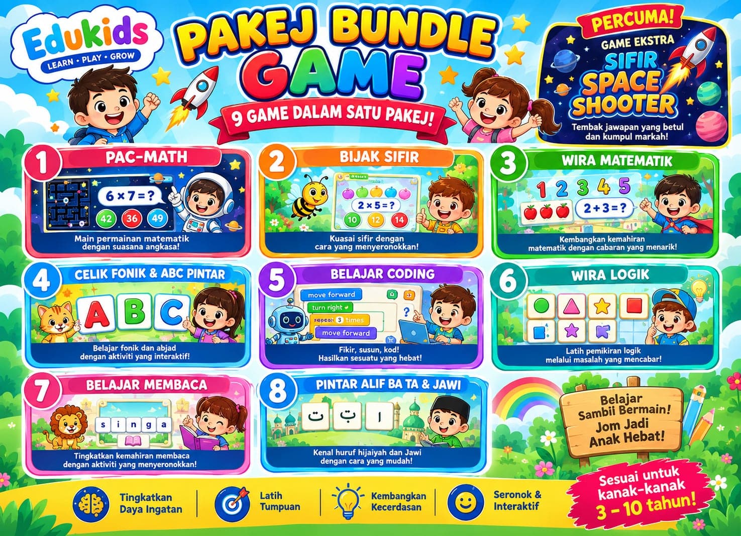 Pakej Bundle Game Edukids — semua game dalam satu pakej